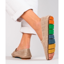 Dámské zlaté prolamované slip-on mokasíny od Shelovet zlatý 2 Dámské zlaté prolamované slip-on mokasíny od Shelovet zlatý 2