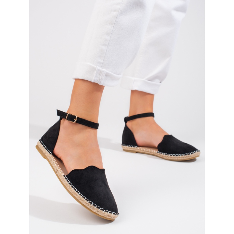 Dámské espadrilky Vinceza s černou sponou černý 1