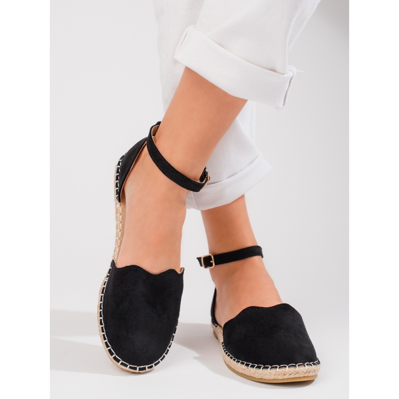 Dámské espadrilky Vinceza s černou sponou černý 2