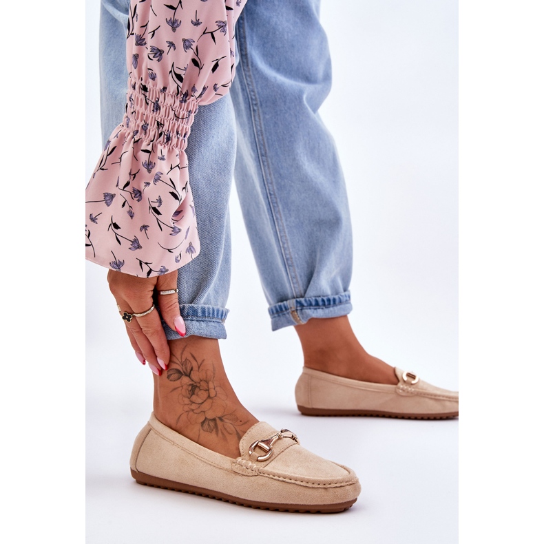 FC3 Klasické semišové mokasíny s béžovým zdobením Arla 2