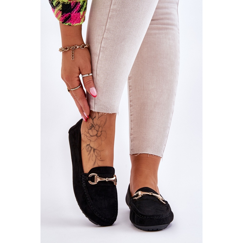 FC3 Klasické černé semišové mokasíny Arla se zdobením černá 1