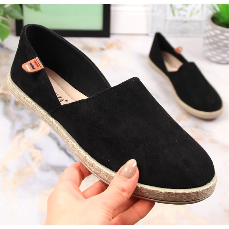 Dámské slip-on espadrilky černé Vinceza 34591 černý 1
