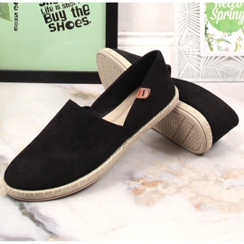 Dámské slip-on espadrilky černé Vinceza 34591 černý 2
