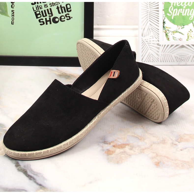 Dámské slip-on espadrilky černé Vinceza 34591 černý 2