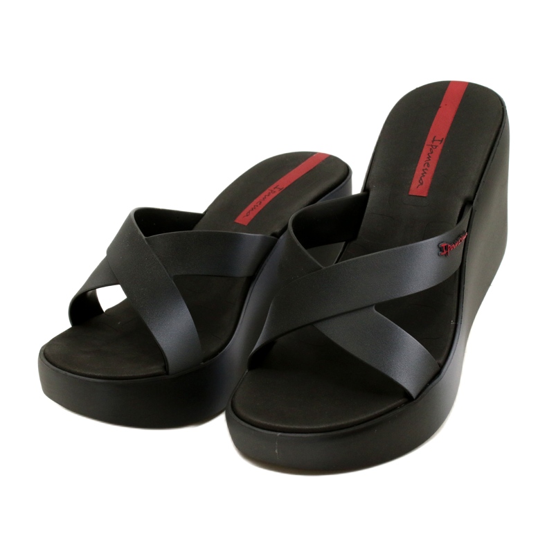 Pantofle na klínku Ipanema 83423 Colore Fem AI975 Black/Grey černý 3