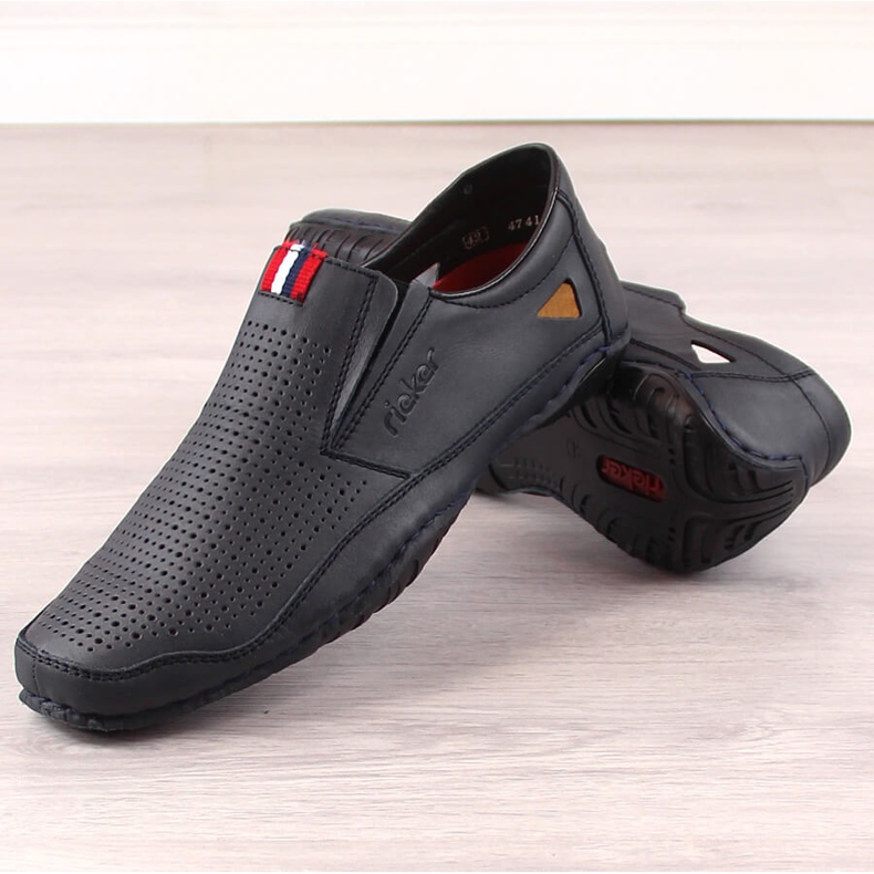 Rieker 06367 Navy Blue Men's Navy Blue Shoes modrý 2