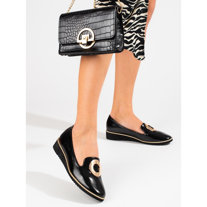 Lakované černé mokasíny Shelovet černý 1