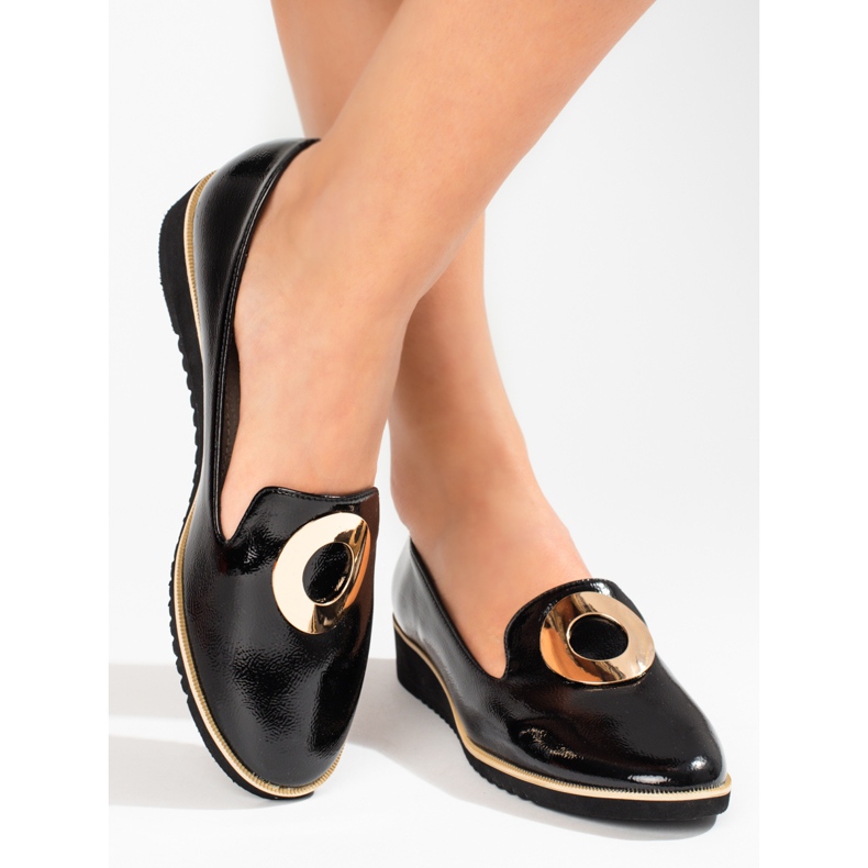 Lakované černé mokasíny Shelovet černý 2