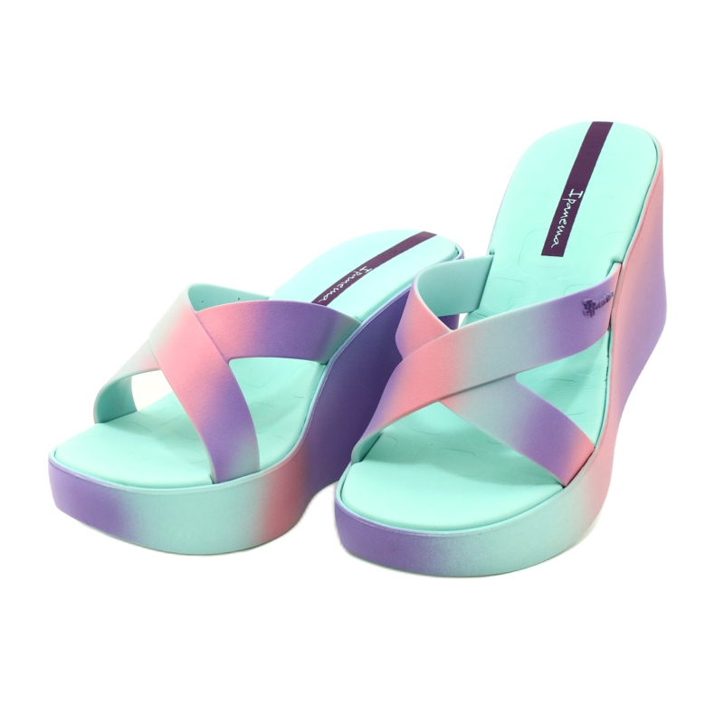 Sandály na klínku Ipanema 83423 Colore Fem AI963 Green/Lilac fialová zelený růžový 2