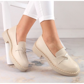 Mokasíny Potocki SZ12002 s vysokými podpatky a platformou béžový 1