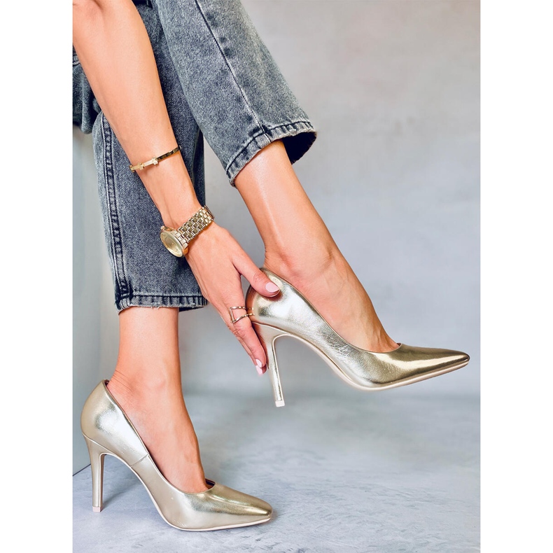 BM Karen L. GOLD dámské vysoké podpatky zlatý 2