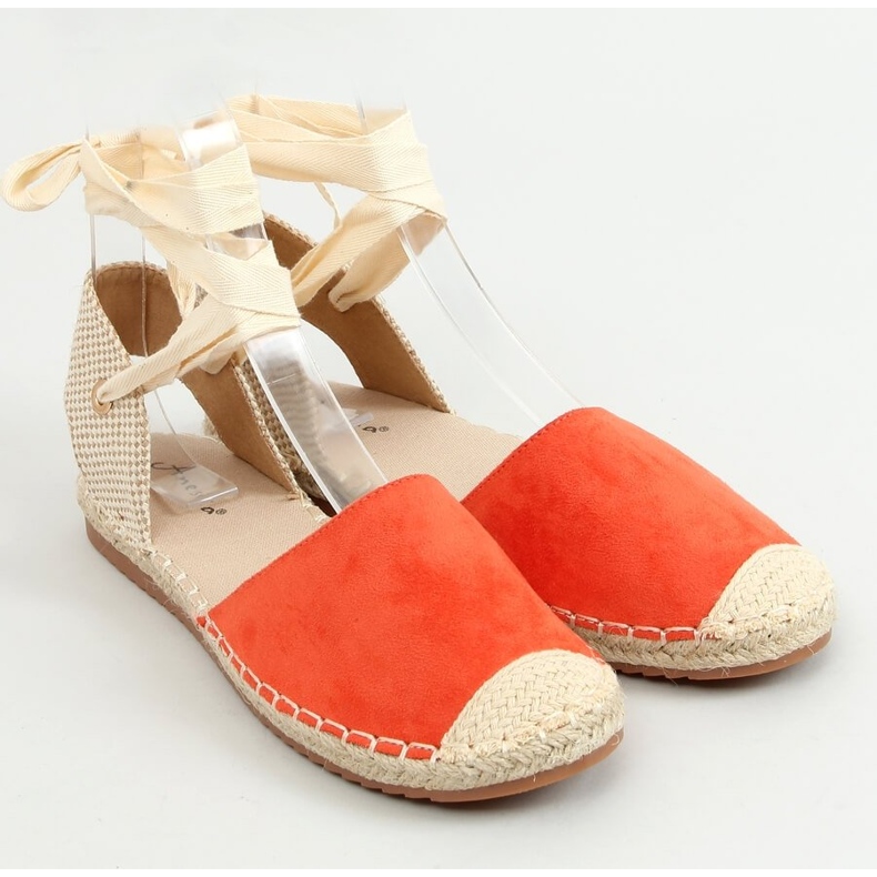 Šněrovací espadrilky Romina Orange oranžový 1 Šněrovací espadrilky Romina Orange oranžový 1