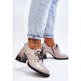 S.Barski Módní vysoké podpatky světle šedé Darren šedá 2