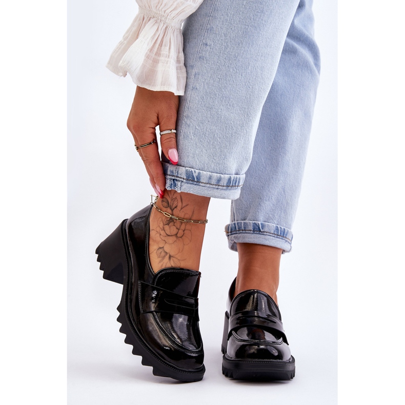 S.Barski Mokasínové lodičky Black Jay Patent Heels černá 1