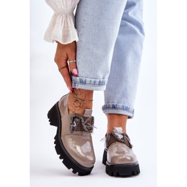 S.Barski Lakované Boty S Ornamenty šedá Keily 1