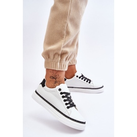 BM Dámské nízké perforované tenisky Daxton bílé a černé bílý černá 2