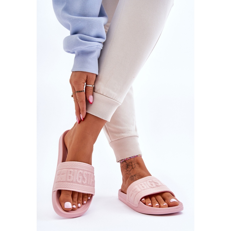 Dámské módní pantofle Big Star LL274A157 světle růžové růžový 2