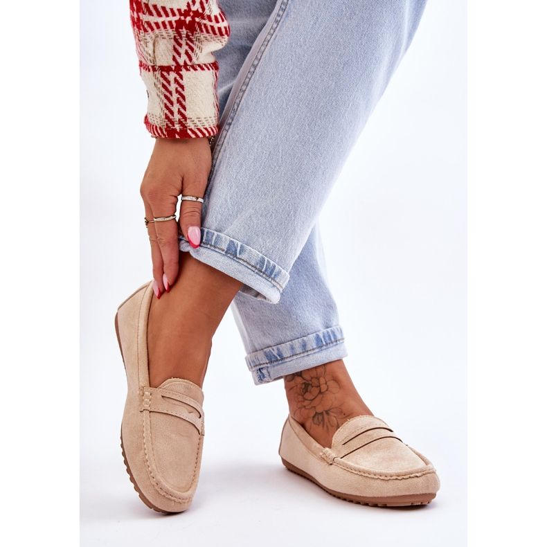 FC3 Dámské klasické semišové mokasíny Béžová Ivana béžový 2