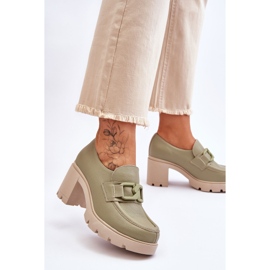 Lemar Elegantní Brogues Na Podpatku Se Zelenou Harmell Dekorací zelený 2