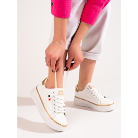 W. Potocki Bílé sportovní boty na platformě Potocki bílý 1