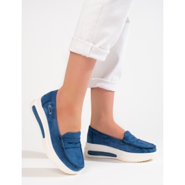 Dámské mokasíny Shelovet se silnou podrážkou modré modrý 1