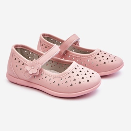 PA1 Dětské prolamované baleríny Pink Lenna růžový 1