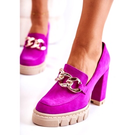 Lewski Shoes Módní lodičky na platformě a barové boty Lewski 3197 Fuchsia fialová růžový 4