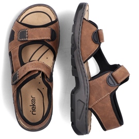 Pohodlné pánské hnědé sandály na suchý zip Rieker 26156-25 hnědý 9