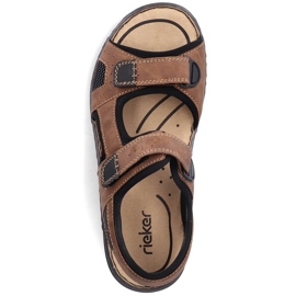 Pohodlné pánské hnědé sandály na suchý zip Rieker 26156-25 hnědý 6