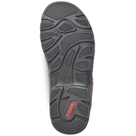 Pohodlné pánské hnědé sandály na suchý zip Rieker 26156-25 hnědý 7