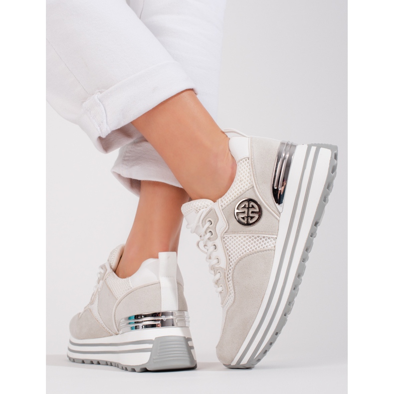 W. Potocki Dámské šněrovací tenisky Potocki bílé bílý 2