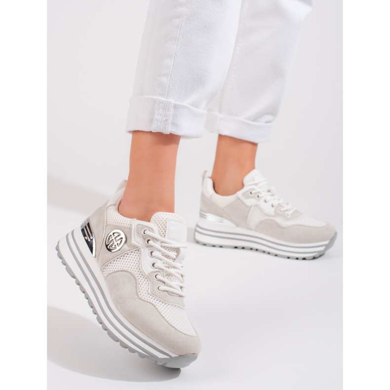 W. Potocki Dámské šněrovací tenisky Potocki bílé bílý 1