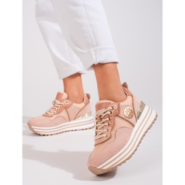 W. Potocki Dámské šněrovací tenisky Potocki powder růžový 1 W. Potocki Dámské šněrovací tenisky Potocki powder růžový 1
