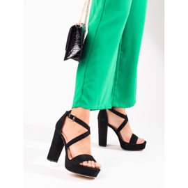 Shelovet černé sandály na vysokém podpatku černá 1