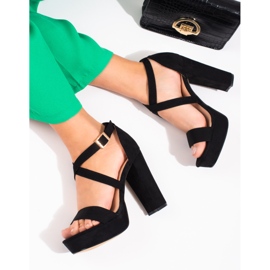 Shelovet černé sandály na vysokém podpatku černá 2