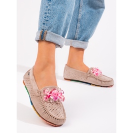 Dámské semišové mokasíny Shelovet béžové béžový 1