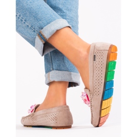 Dámské semišové mokasíny Shelovet béžové béžový 2