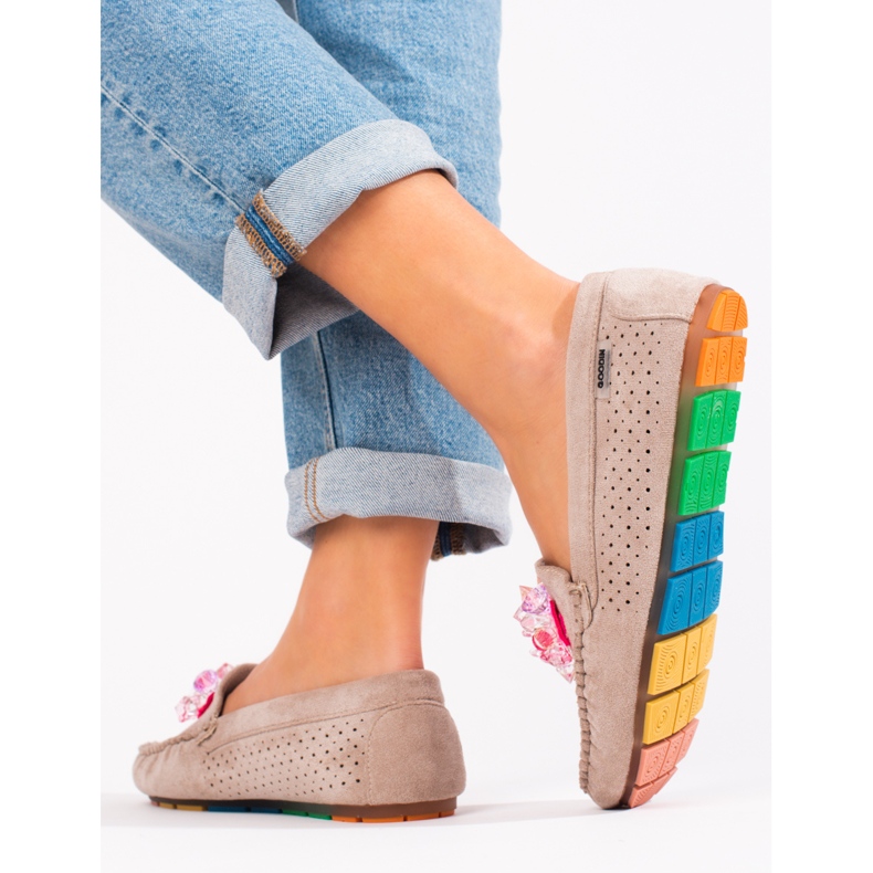 Dámské semišové mokasíny Shelovet béžové béžový 2