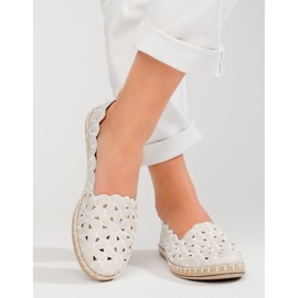 W. Potocki Dámské prolamované baleríny Potocki bílé bílý 2