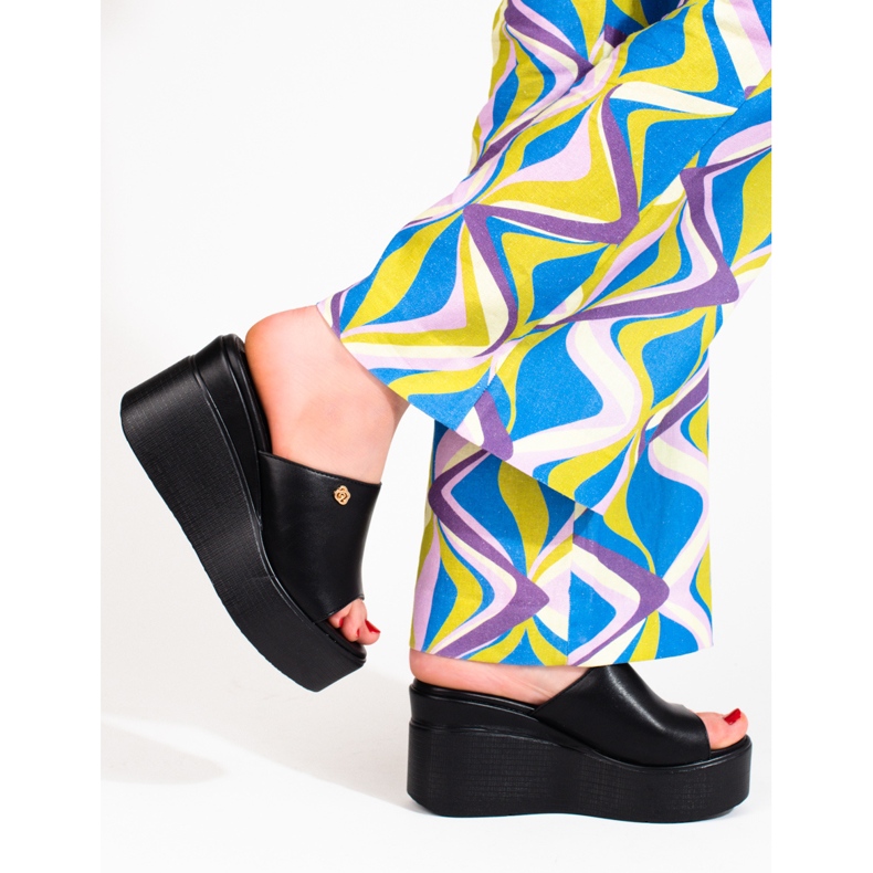 Goodin Dámské vysoké klíny s černými klíny černá 2