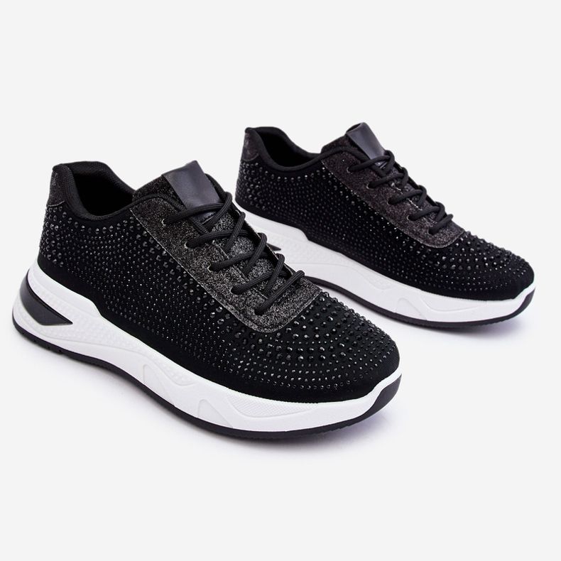 Dámské tenisky se zirkony Black Raiden černá 1