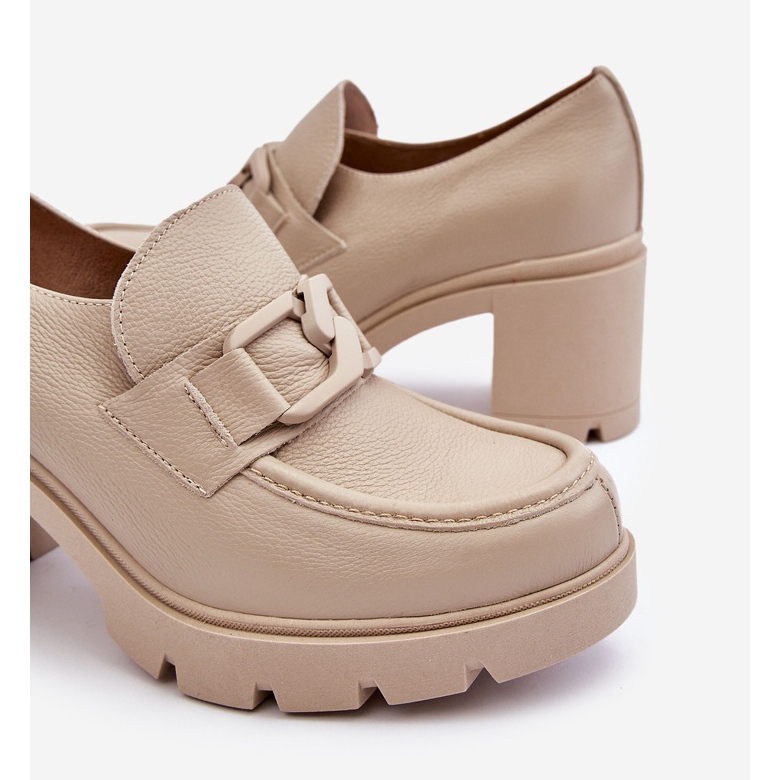 Lemar Elegantní boty na sloupu s béžovým zdobením Harmell 1