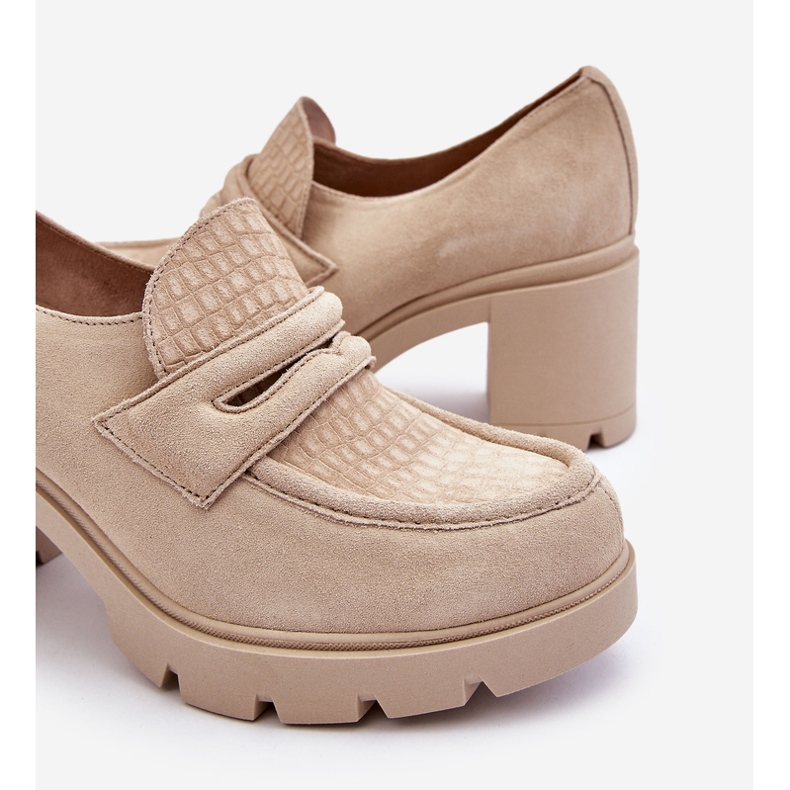 Lemar Arabell Semišové boty na podpatku a platformě světle béžové béžový 1