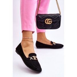 Vinceza černé rákosové semišové mokasíny s dekorativním prvkem černá 2