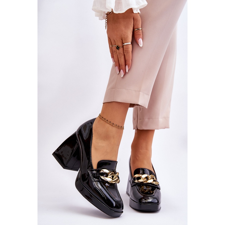 Vinceza Lodičky Na Masivních Podpatcích Černá Nataly 1