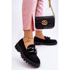 Vinceza Dámské semišové mokasíny na platformě Black Bennett černá 2