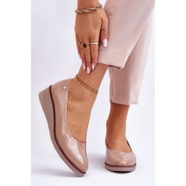 Vinceza Klasické patentované klínové lodičky Béžová Paola béžový 1