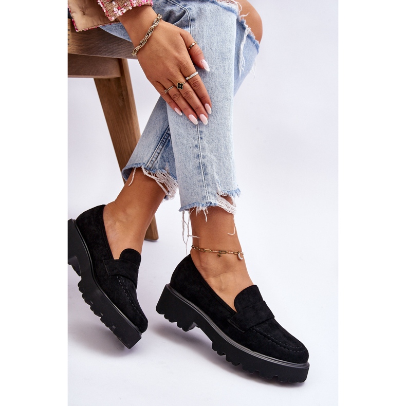 Vinceza Klasické semišové mokasíny Black Corrin černá 2