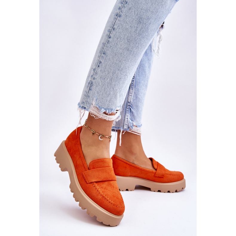 Vinceza Corrin Classic Suede Loafers Mokasíny Orange pomerančový 2