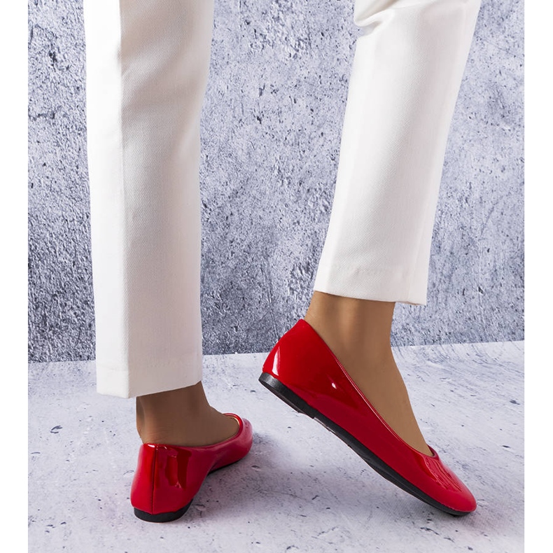 BM Méthot červené klasické lakované baleríny 1 BM Méthot červené klasické lakované baleríny 1